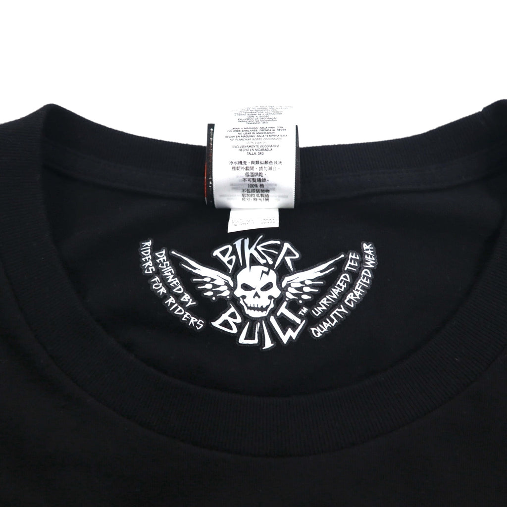 HARLEY DAVIDSON Skull Back Print T-Shirt 3XL Black Cotton BLACK JACK Made in Nicaragua