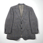 BURBERRY カシミヤ 100% 2B ツイードジャケット S グレー チェック 日本製