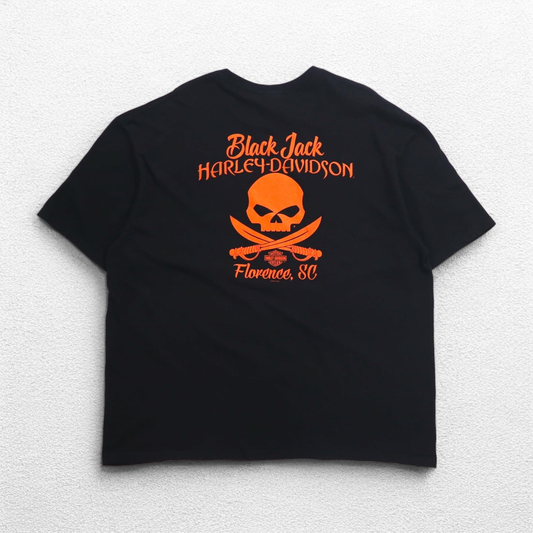 HARLEY DAVIDSON Skull Back Print T-Shirt 3XL Black Cotton BLACK JACK Made in Nicaragua