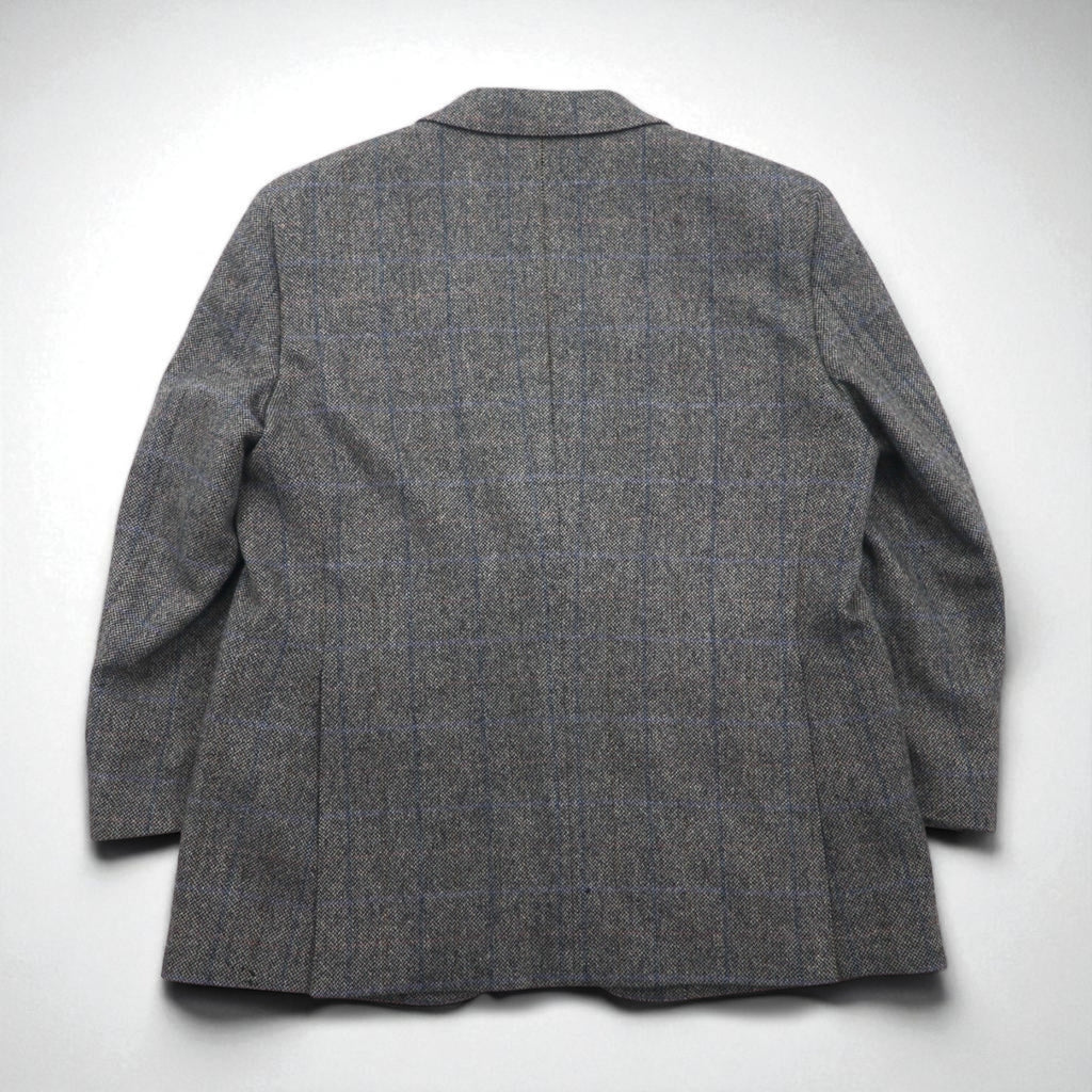BURBERRY カシミヤ 100% 2B ツイードジャケット S グレー チェック 日本製
