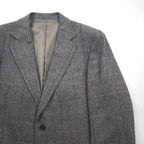 BURBERRY カシミヤ 100% 2B ツイードジャケット S グレー チェック 日本製