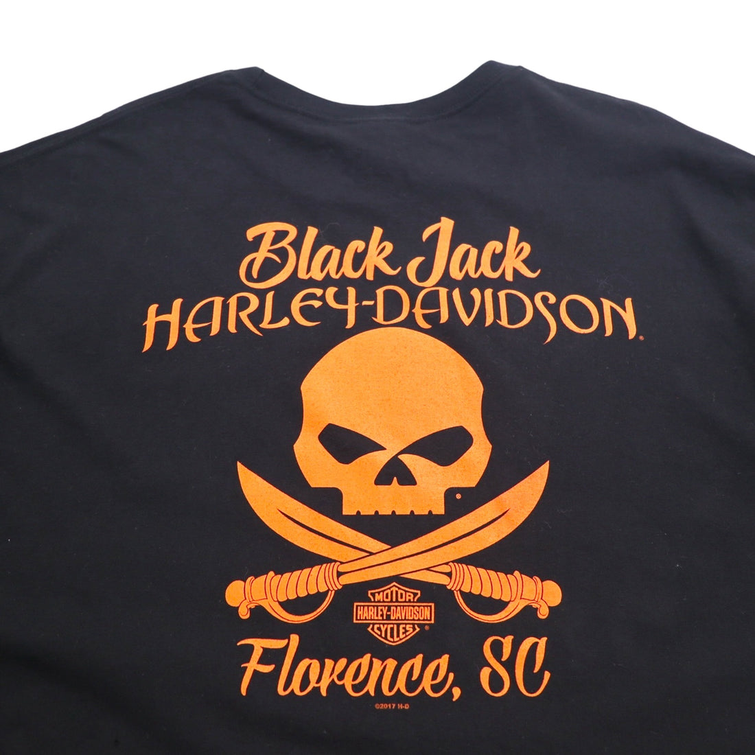 HARLEY DAVIDSON Skull Back Print T-Shirt 3XL Black Cotton BLACK JACK Made in Nicaragua