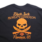 HARLEY DAVIDSON Skull Back Print T-Shirt 3XL Black Cotton BLACK JACK Made in Nicaragua
