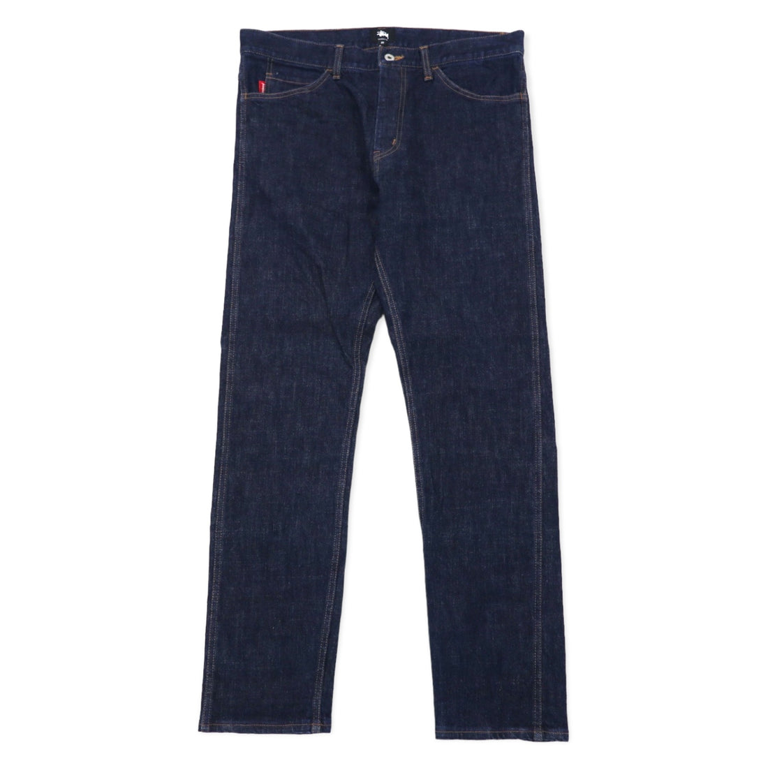 日本然リトテ-古着オンライン-stussy テーパード リジッド デニムパンツ 34 ブルー コットン ジッパーフライ 日本製-stussy Tapered Rigid Denim Pants 34 Blue Cotton Zipper Fly Japan Made