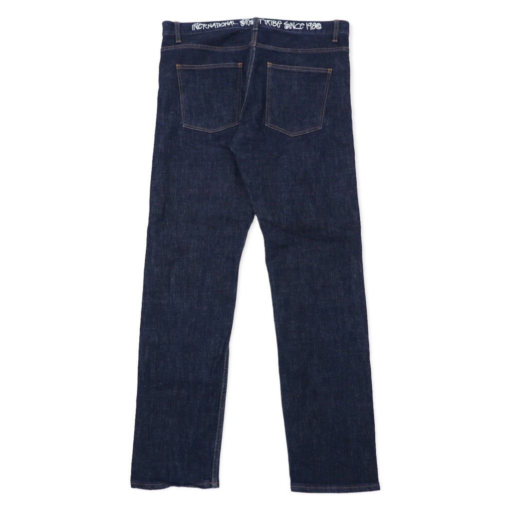 stussy tapered rigid denim pants size 34 blue cotton zipper fly made in japan