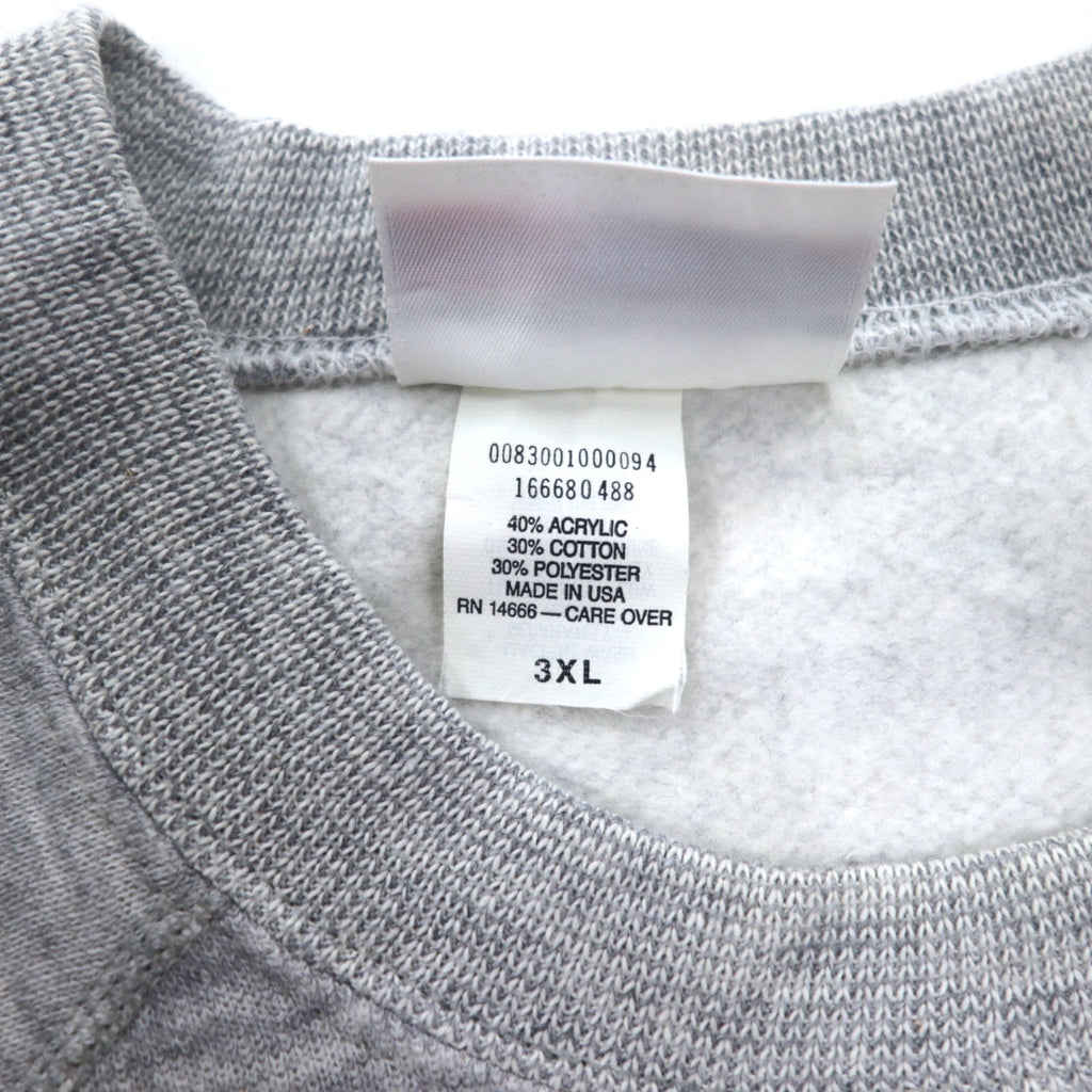 USA製 90年代 BASSETT-WALKER カレッジプリント スウェット 3XL グレー OHIO STATE