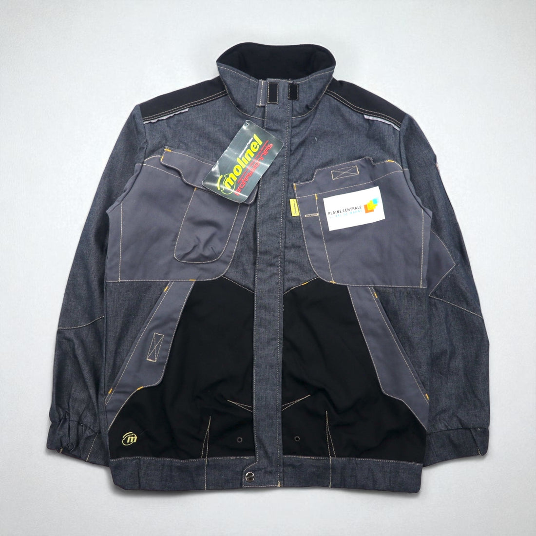 molinel expert ユーロワーク フランス ユーティリティ ジャケット M グレー Cordura コーデュラ デニム 未使用品