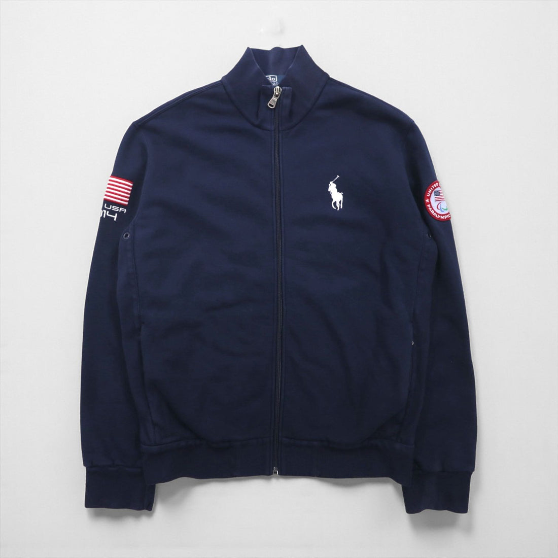 Polo by Ralph Lauren USA製 リバースウィーブ スウェット トラックジャケット ジャージ L ネイビー