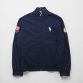 Polo by Ralph Lauren Made in USA Reverse Weave Sweatshirt Track Jacket Jersey L Navy