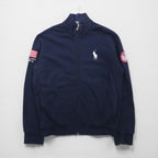 Polo by Ralph Lauren Made in USA Reverse Weave Sweatshirt Track Jacket Jersey L Navy