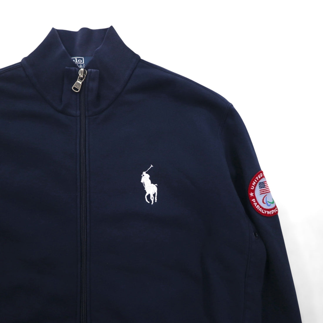 Polo by Ralph Lauren Made in USA Reverse Weave Sweatshirt Track Jacket Jersey L Navy