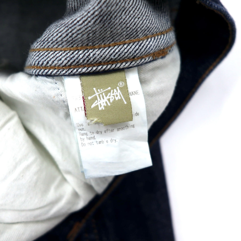 stussy tapered rigid denim pants size 34 blue cotton zipper fly made in japan