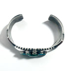 Navajo 60s Flower Turquoise Cluster Cuff Bracelet, Navajo Indian Jewelry, Sterling Silver, Turquoise
