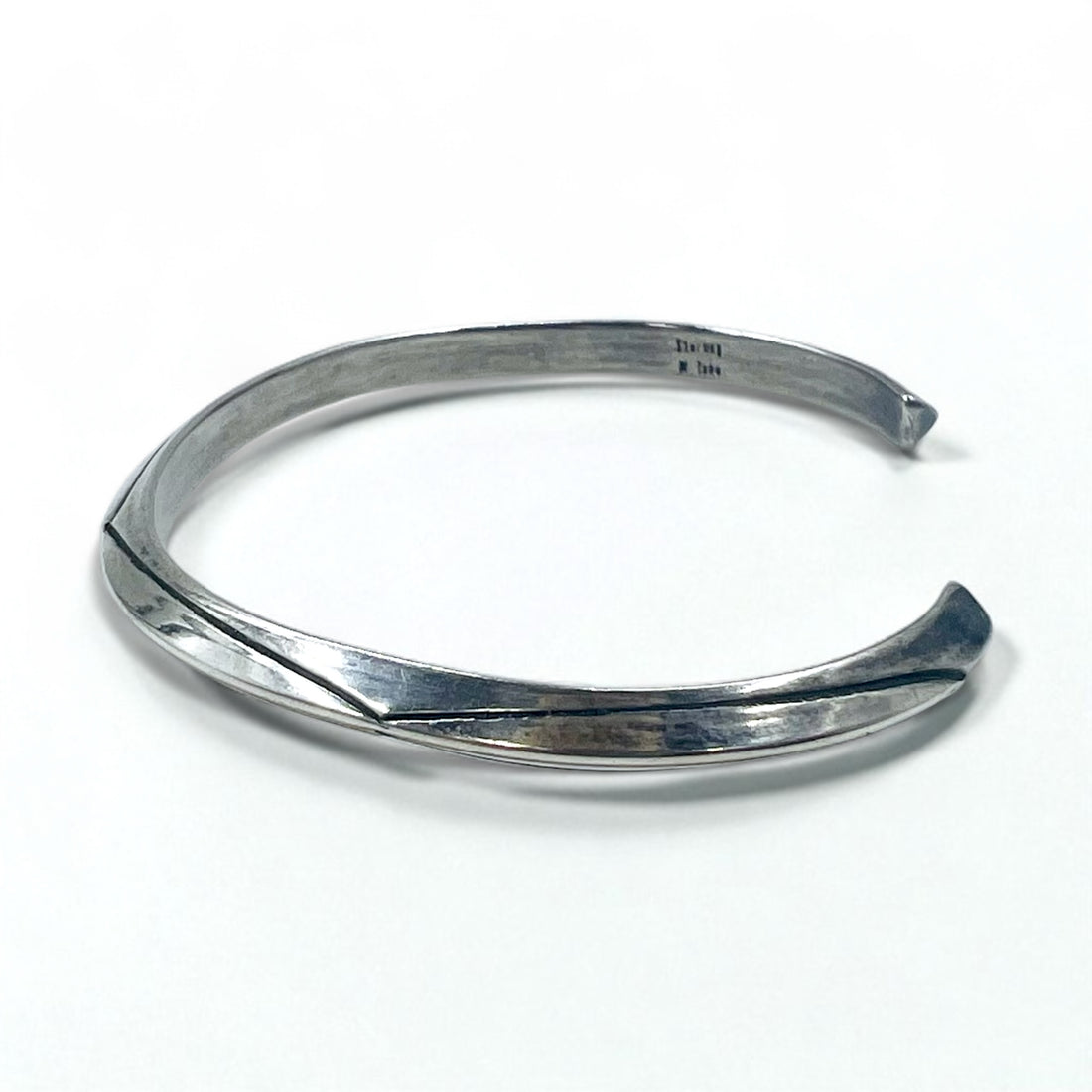 Navajo Elaine Tahe Sterling Cuff Bracelet インディアンジュエリー バングル シルバー