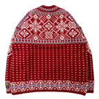 DALE OF NORWAY Tyrolean Knit Sweater L Red Wool Nordic Pattern Big Size DLN9568