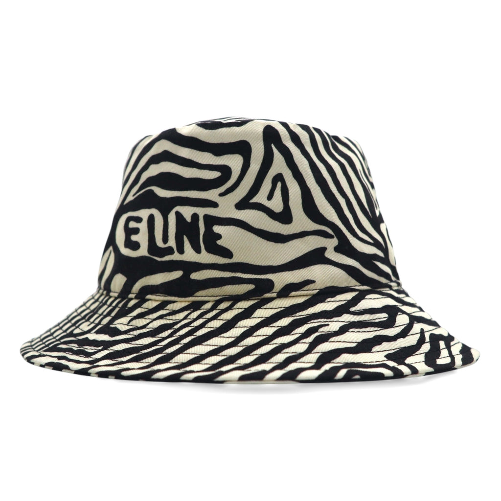 CELINE Zebra Print Bucket Hat M White Black All-over Animal Pattern Hedi Slimane 22AW 2AUV1979S