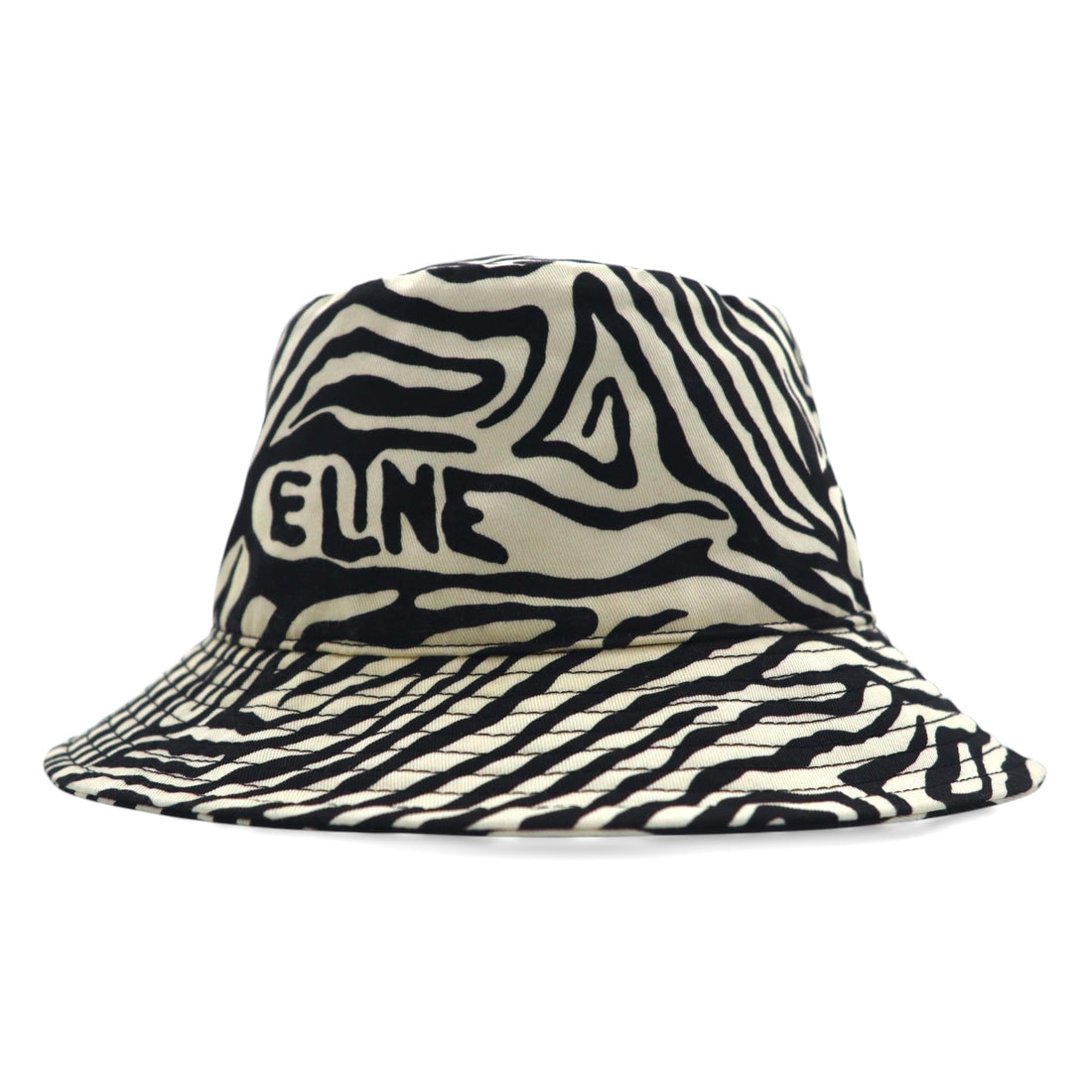 CELINE Zebra Print Bucket Hat M White Black All-over Animal Pattern Hedi Slimane 22AW 2AUV1979S