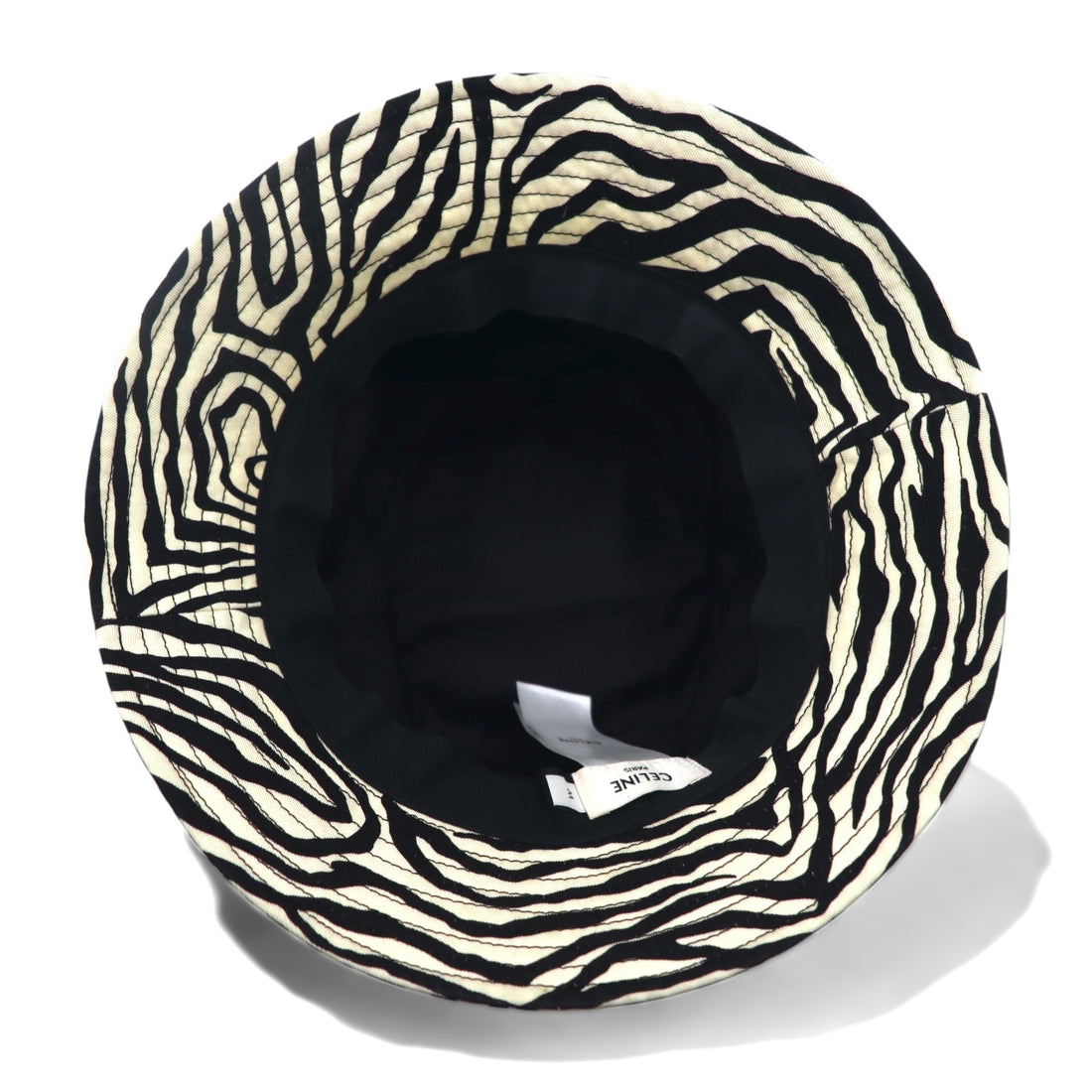 CELINE Zebra Print Bucket Hat M White Black All-over Animal Pattern Hedi Slimane 22AW 2AUV1979S