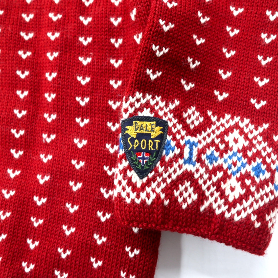 DALE OF NORWAY Tyrolean Knit Sweater L Red Wool Nordic Pattern Big Size DLN9568