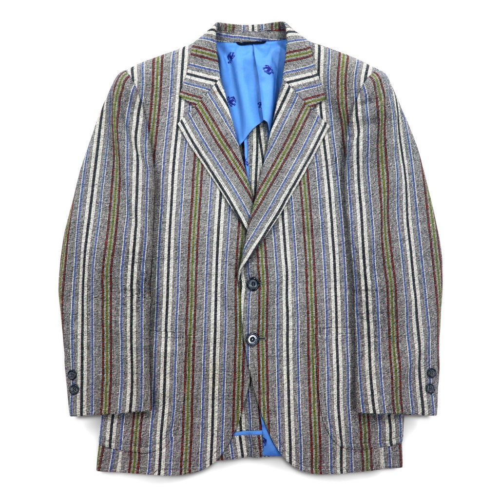 Vintage 80s Blazer Mr. Rough Rider × BROADHEAD & GRAVES 80年代 ジャガード 2B テーラードジャケット M マルチストライプ