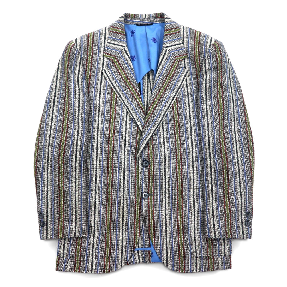 Vintage 80s Blazer Mr. Rough Rider × BROADHEAD & GRAVES 80年代 ジャガード 2B テーラードジャケット M マルチストライプ