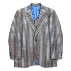 Vintage 80s Blazer Mr. Rough Rider × BROADHEAD & GRAVES 80年代 ジャガード 2B テーラードジャケット M マルチストライプ