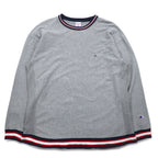 Champion Reverse Weave Rib Line Long Sleeve T-Shirt L Gray C8-L422