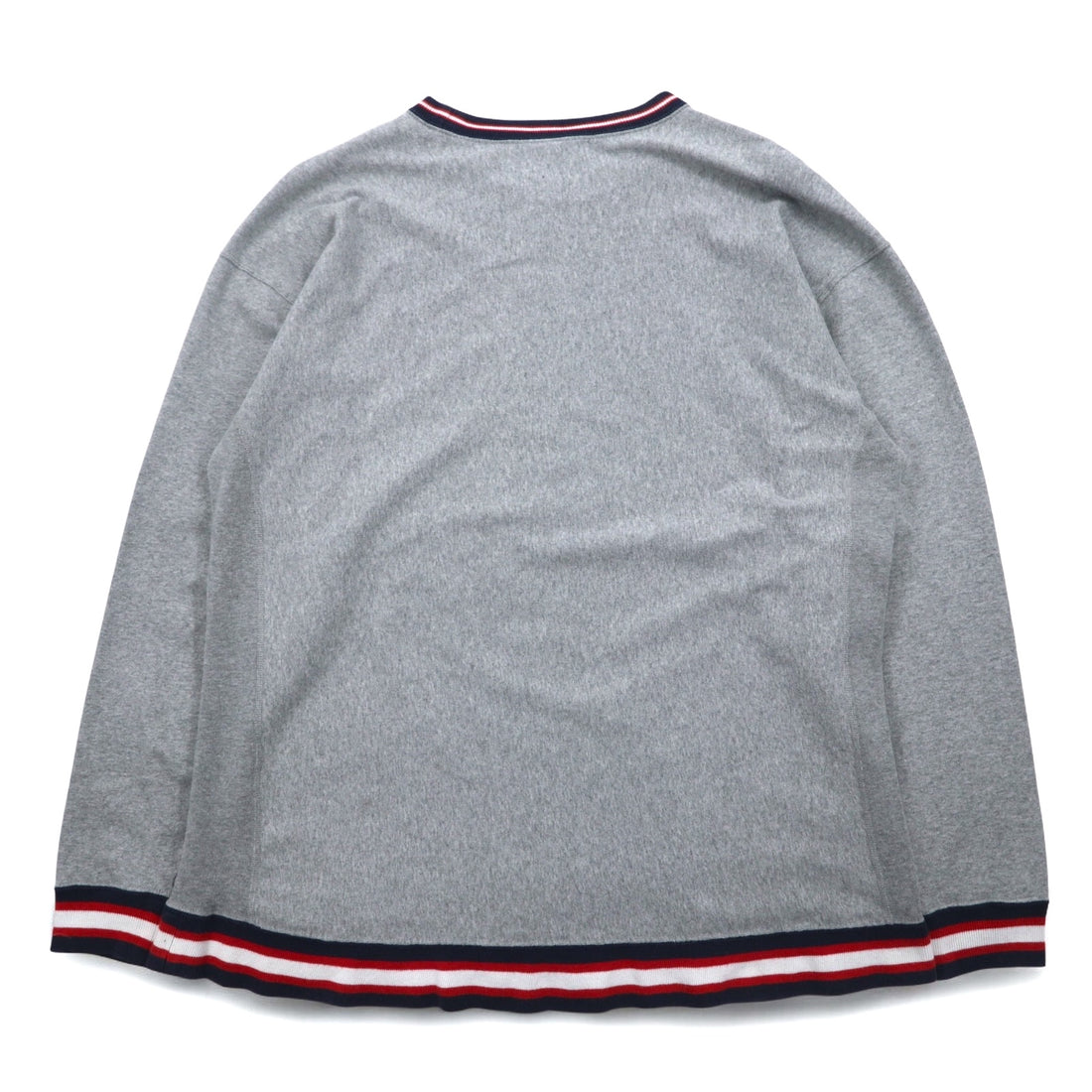 Champion Reverse Weave Rib Line Long Sleeve T-Shirt L Gray C8-L422