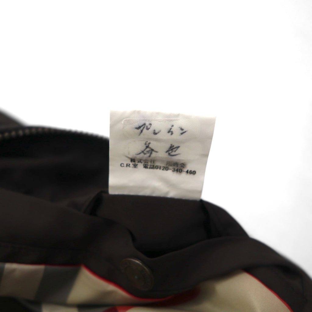 BURBERRY キルティングジャケット ライダース L ブラウン 中綿 レザー切り替え 裏地ノバチェック