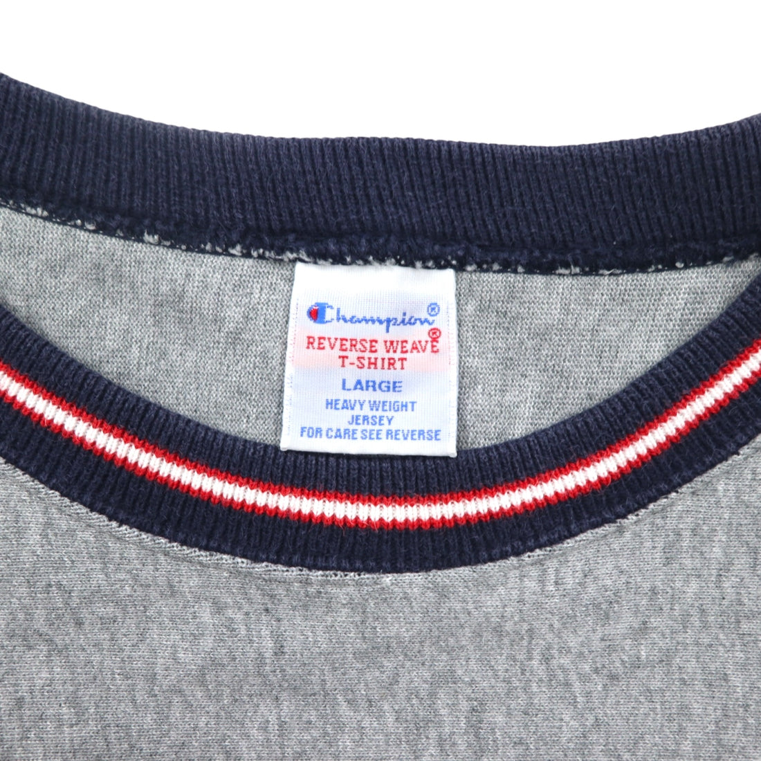 Champion Reverse Weave Rib Line Long Sleeve T-Shirt L Gray C8-L422