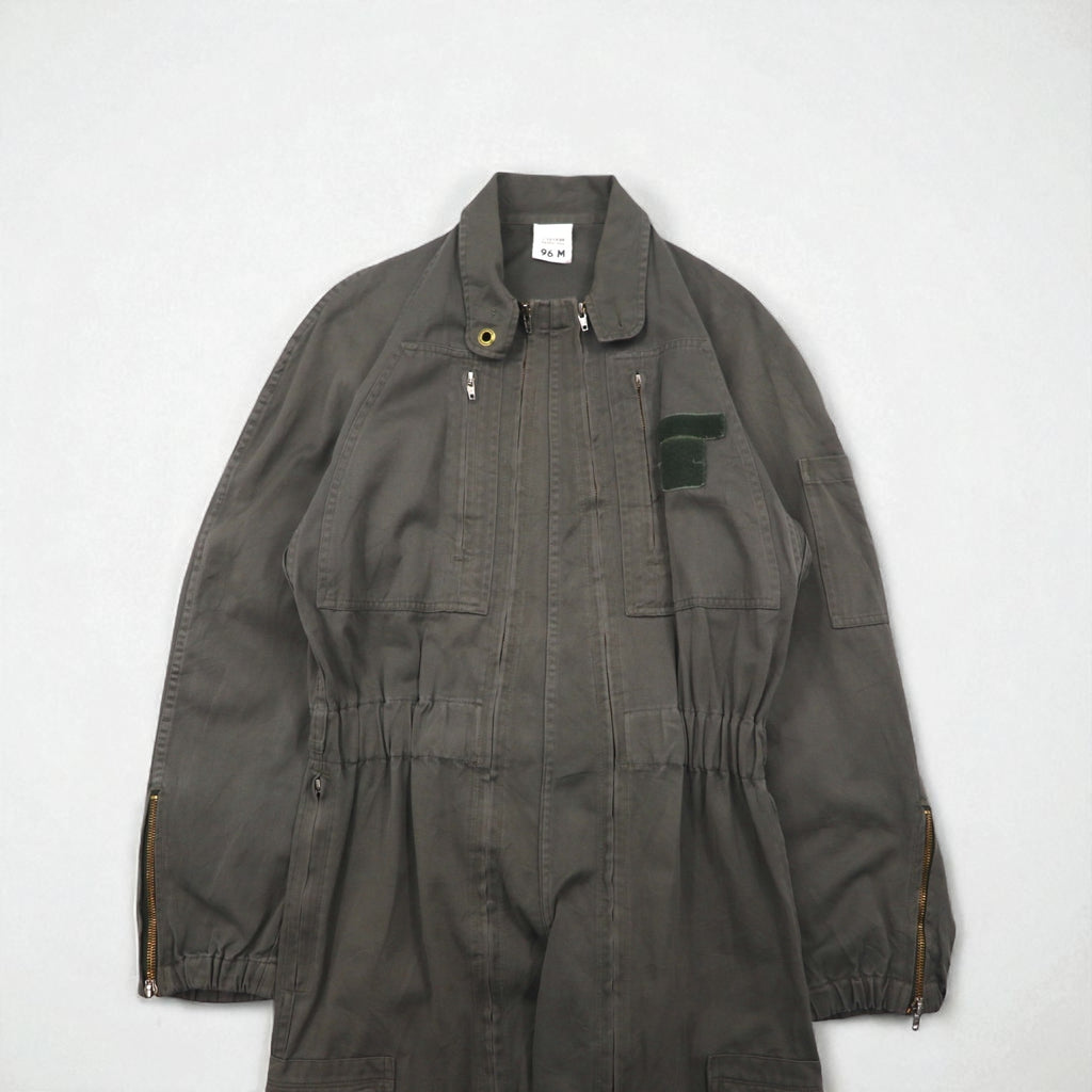 Vintage 80s France Made Jumpsuit by J.VEYRIER, 80s All-in-One Jumpsuit, Size M, Khaki, Military Style