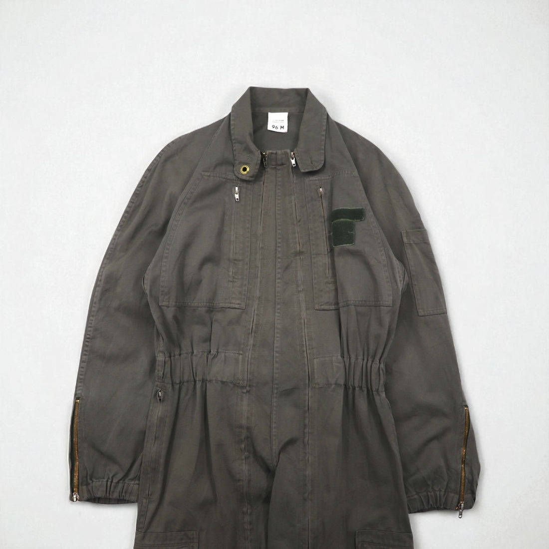 Vintage 80s France Made Jumpsuit by J.VEYRIER, 80s All-in-One Jumpsuit, Size M, Khaki, Military Style