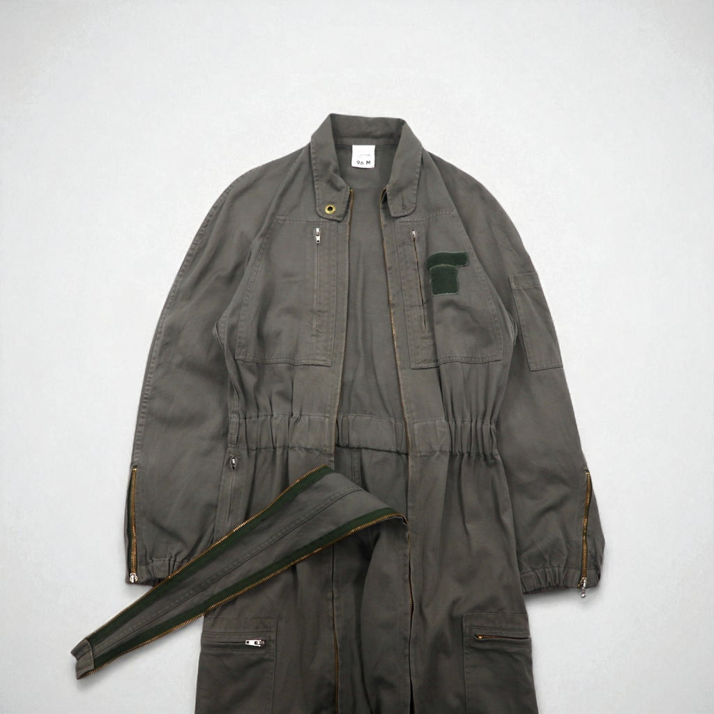 Vintage 80s France Made Jumpsuit by J.VEYRIER, 80s All-in-One Jumpsuit, Size M, Khaki, Military Style