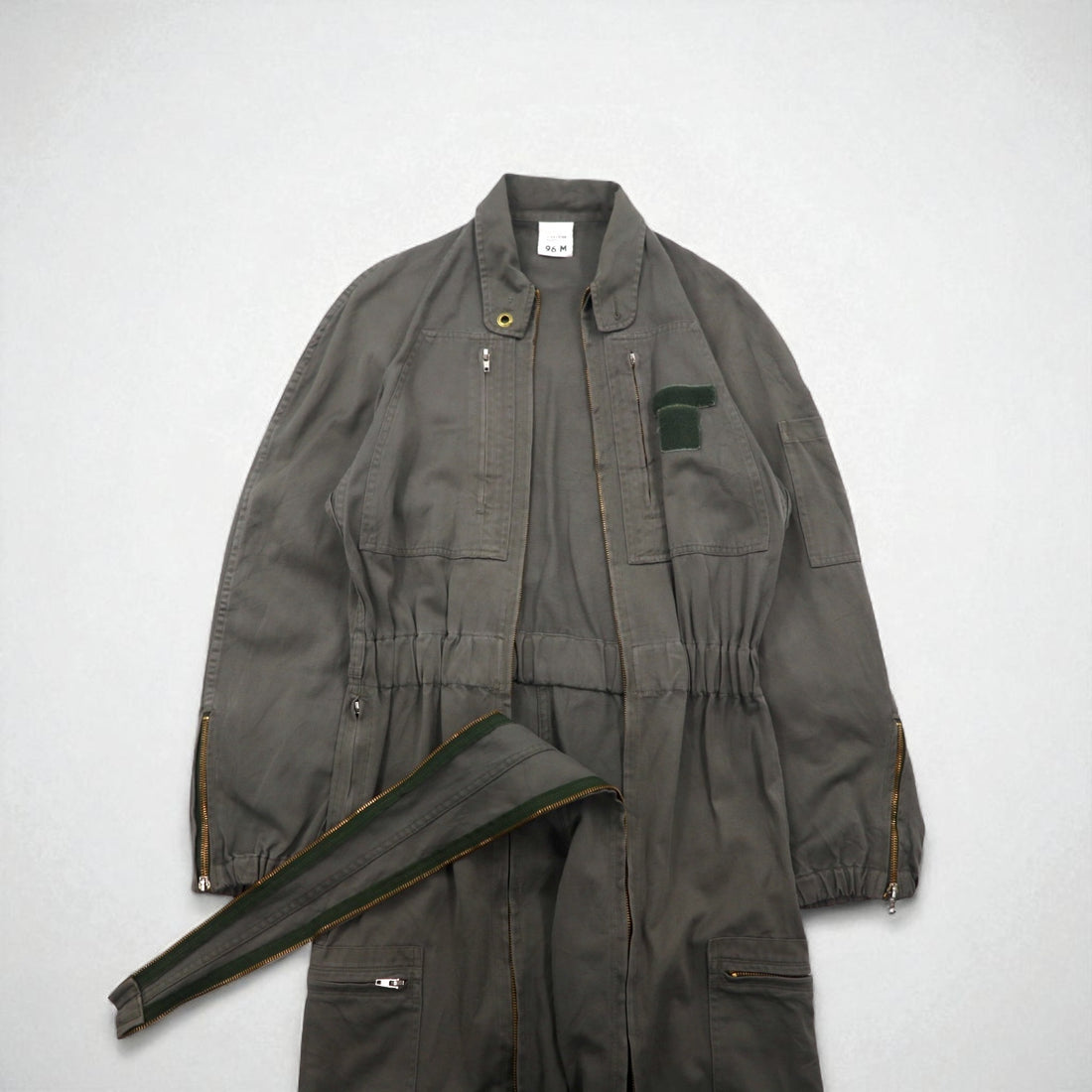 Vintage 80s France Made Jumpsuit by J.VEYRIER, 80s All-in-One Jumpsuit, Size M, Khaki, Military Style