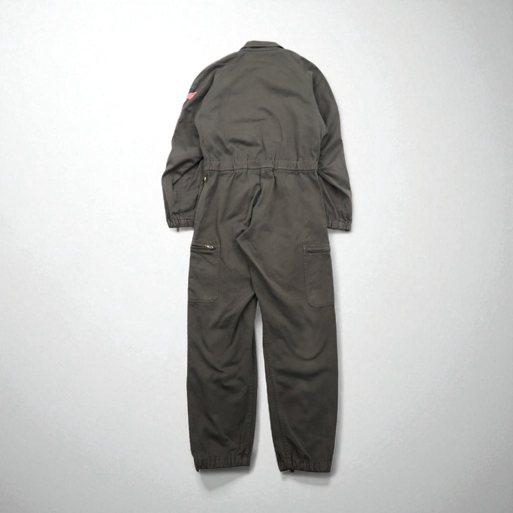 Vintage 80s France Made Jumpsuit by J.VEYRIER, 80s All-in-One Jumpsuit, Size M, Khaki, Military Style
