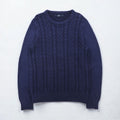 J.CREW フィッシャーマン アラン ニット セーター M ネイビー ローゲージ ケーブル編み