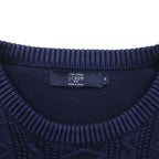 J.CREW フィッシャーマン アラン ニット セーター M ネイビー ローゲージ ケーブル編み