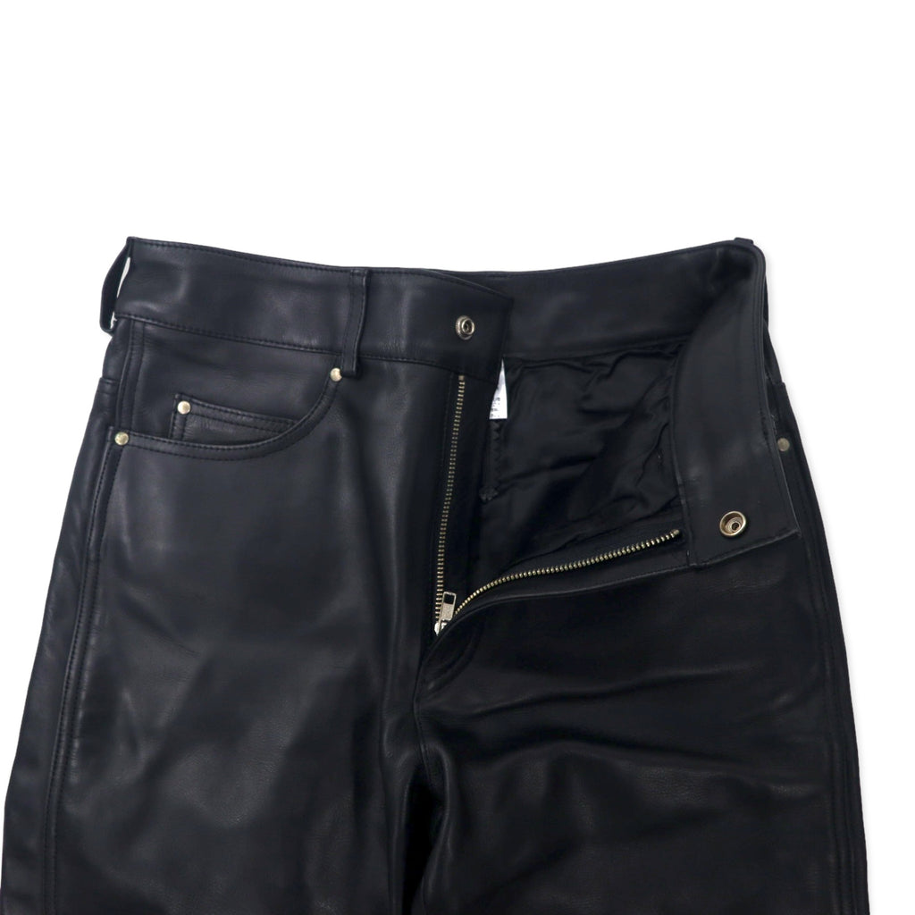 HARLEY DAVIDSON Leather Pants 31 Black Cowhide Zipper Fly 98146BC