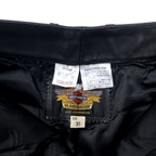 HARLEY DAVIDSON Leather Pants 31 Black Cowhide Zipper Fly 98146BC