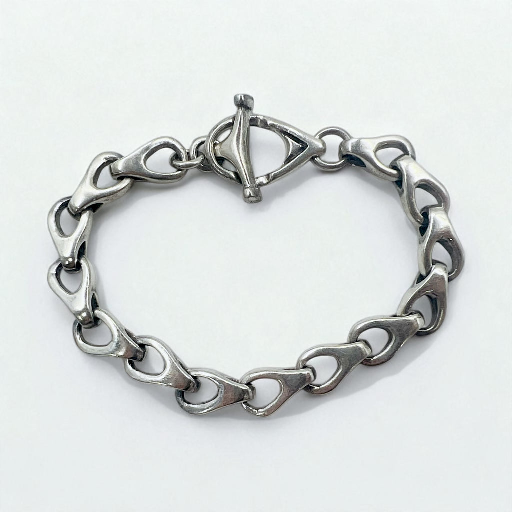 Vintage Silver Chain Bracelet Vintage Silver Volume Chain Toggle Bracelet 925