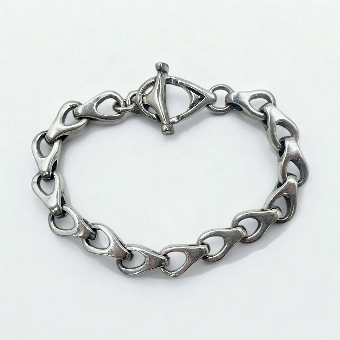 Vintage Silver Chain Bracelet Vintage Silver Volume Chain Toggle Bracelet 925