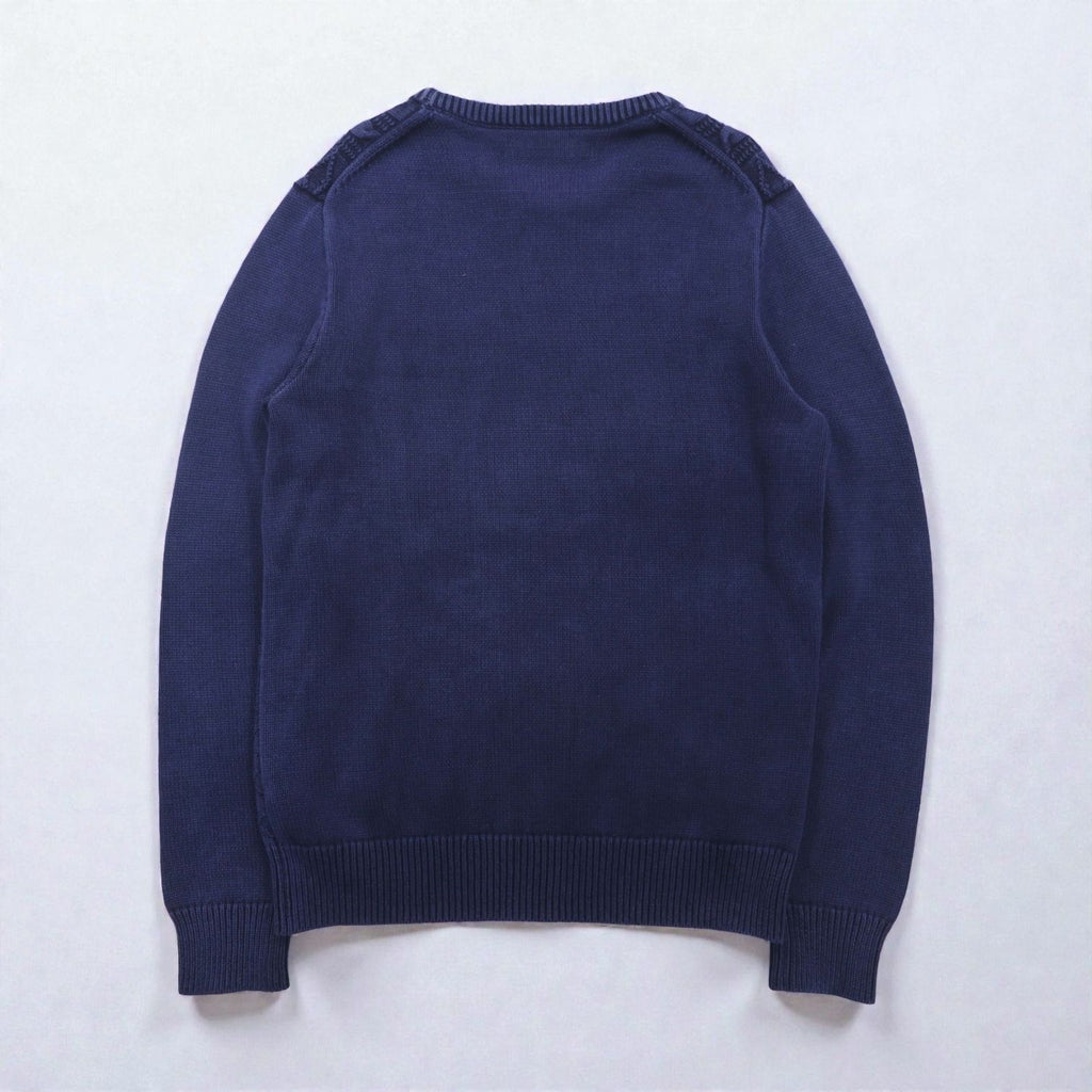 J.CREW フィッシャーマン アラン ニット セーター M ネイビー ローゲージ ケーブル編み