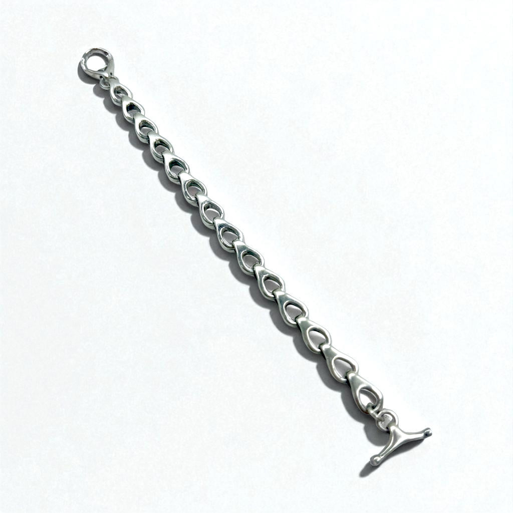 Vintage Silver Chain Bracelet Vintage Silver Volume Chain Toggle Bracelet 925