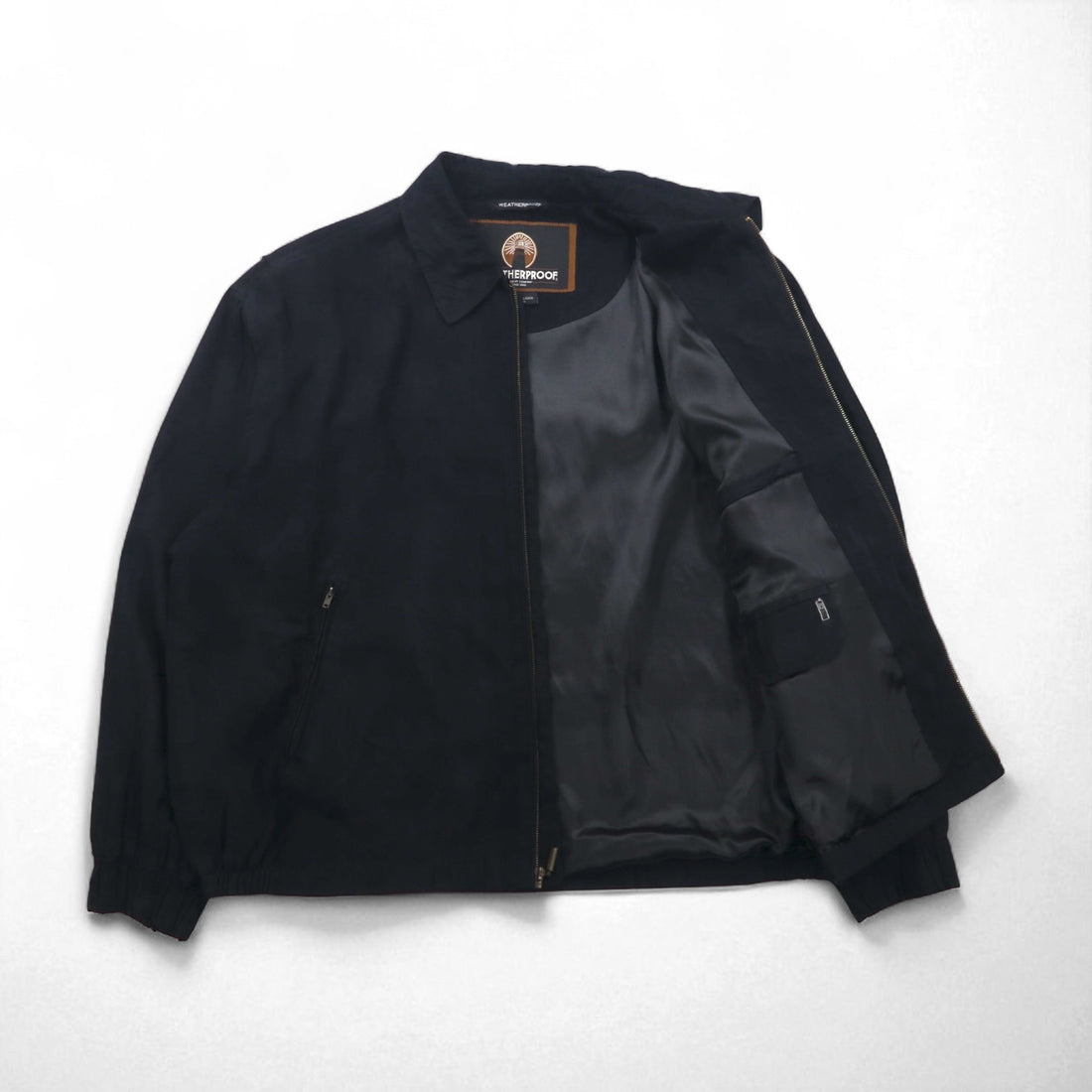 WEATHERPROOF Peach Skin Swing Top Harrington Jacket, Size 2XL, Black, Waterproof Polyester