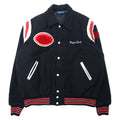 日本然リトテ-古着オンライン-Gem SPORTSWEAR USA製 90年代 スタジャン XXL ブラック ウール キルティングライナー ワッペン ビッグサイズ-GEM SPORTSWEAR USA MADE 90's VARSITY JACKET XXL Black Wool Quilted Liner Patch Big Size