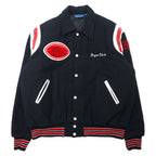 日本然リトテ-古着オンライン-Gem SPORTSWEAR USA製 90年代 スタジャン XXL ブラック ウール キルティングライナー ワッペン ビッグサイズ-GEM SPORTSWEAR USA MADE 90's VARSITY JACKET XXL Black Wool Quilted Liner Patch Big Size