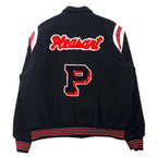 Gem SPORTSWEAR Made in USA 90's Stadium Jumper XXL Black Wool Quilted Liner Patch Big Size