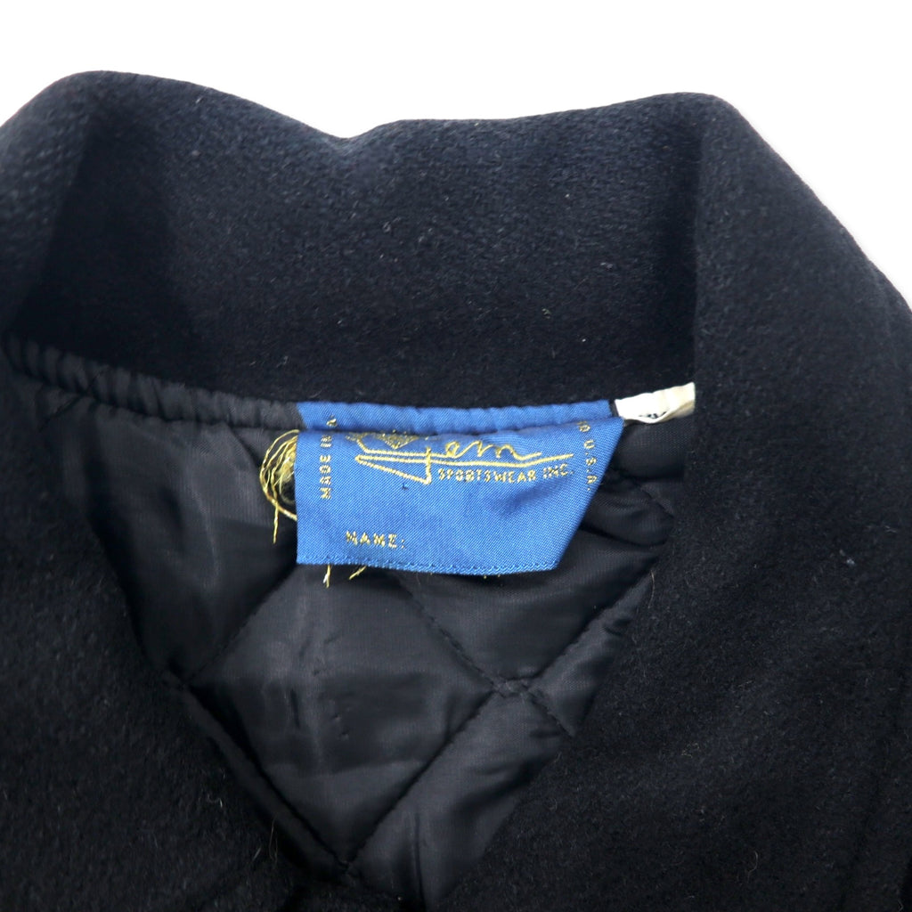 Gem SPORTSWEAR Made in USA 90's Stadium Jumper XXL Black Wool Quilted Liner Patch Big Size