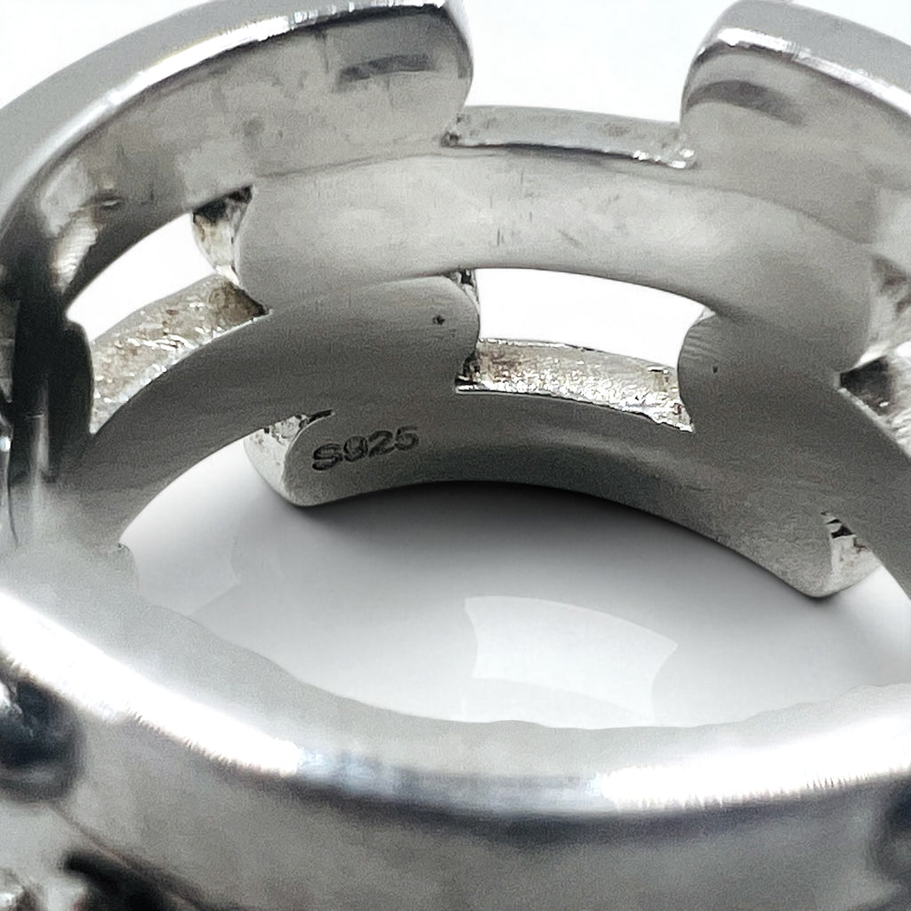 Vintage Silver Ring Steampunk Silver Ring Size 14 Silver 925 Rock