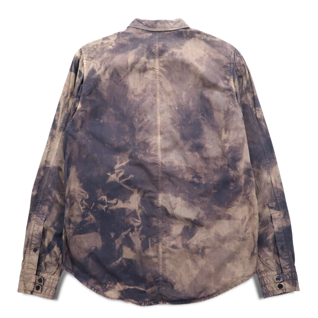 A|X ARMANI EXCHANGE Tie-dye bleached utility shirt, medium, gray, military, flap pocket